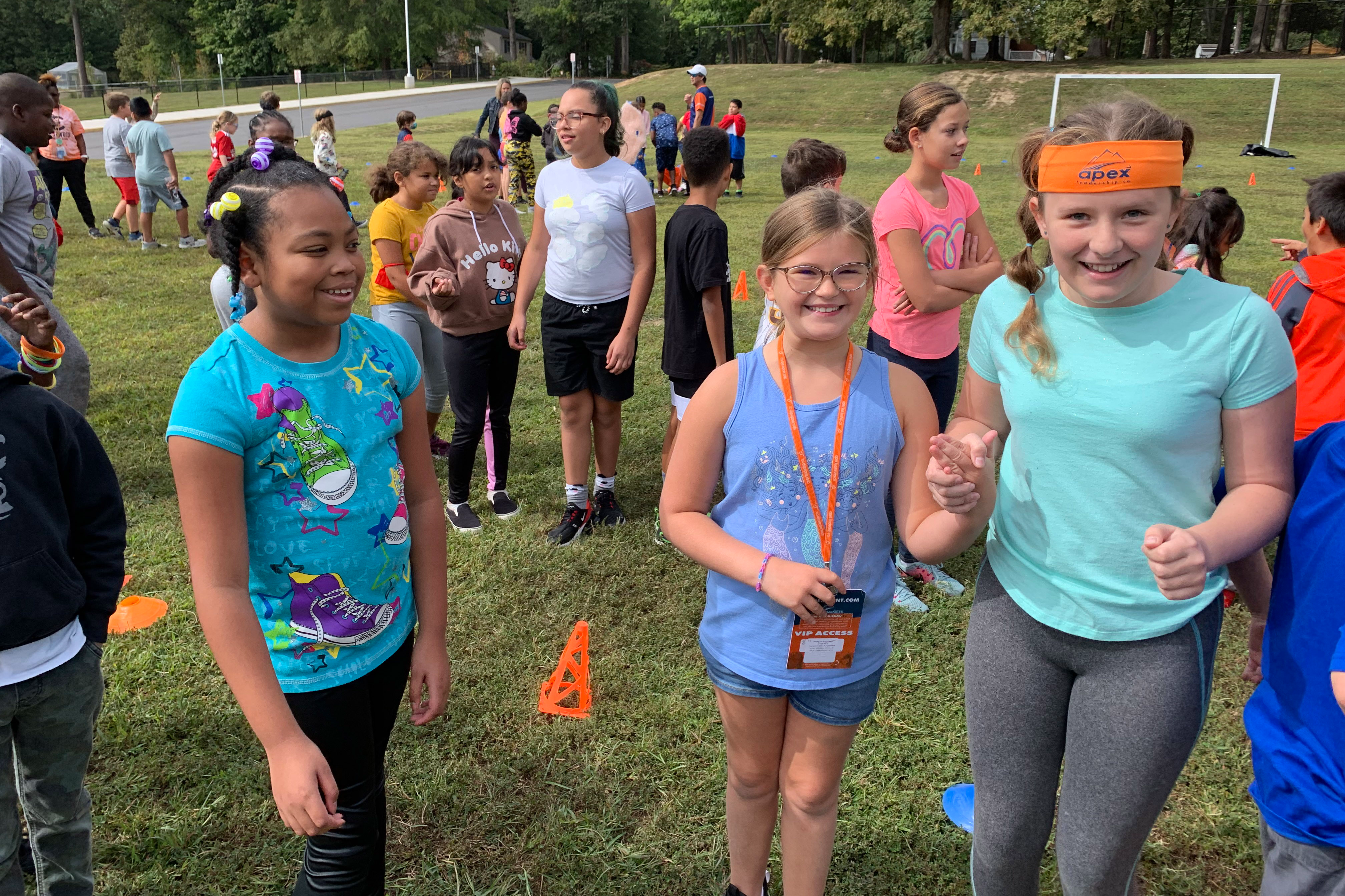Group of students outside during field day.