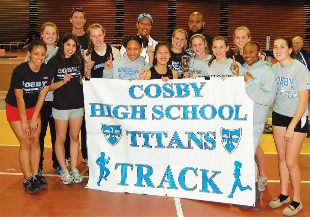 Track members pose for a group photo