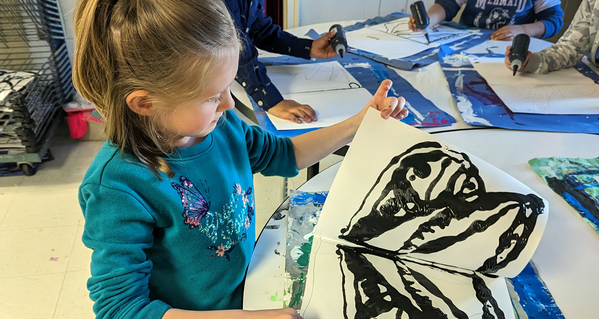 Female student working on her art