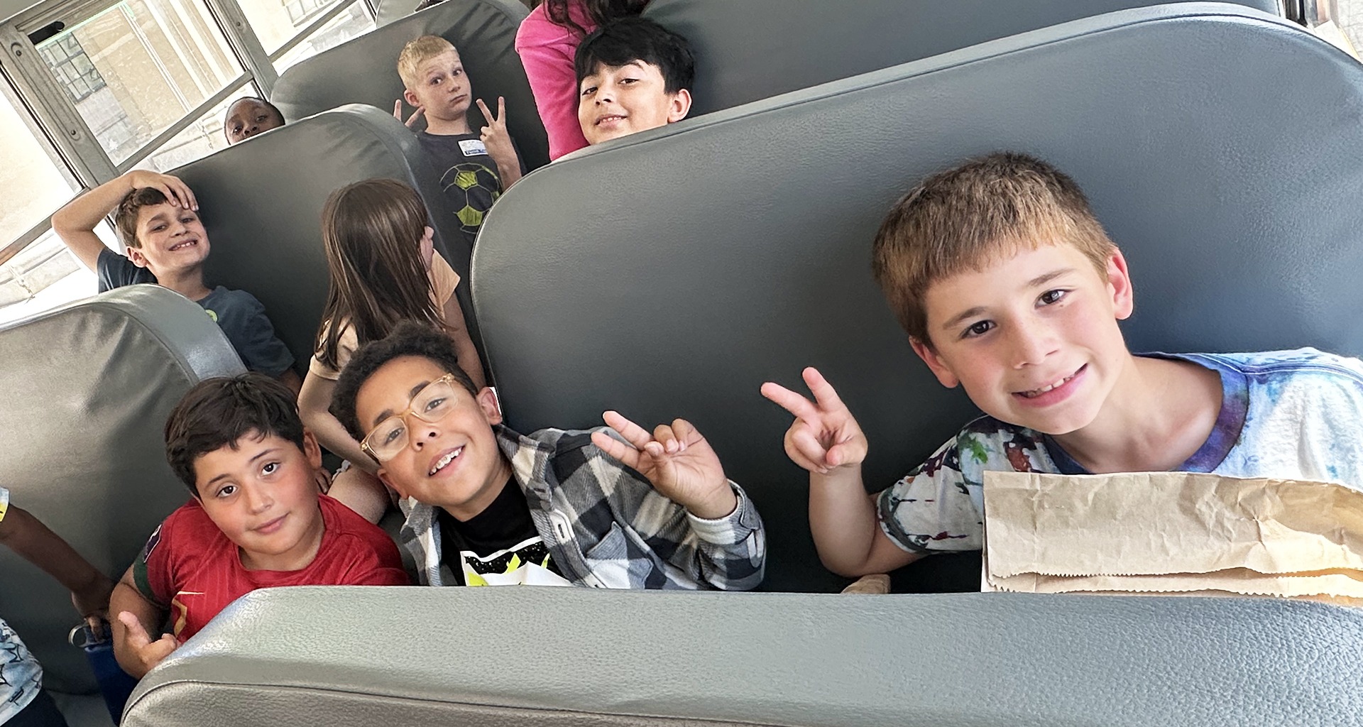 Students on the school bus