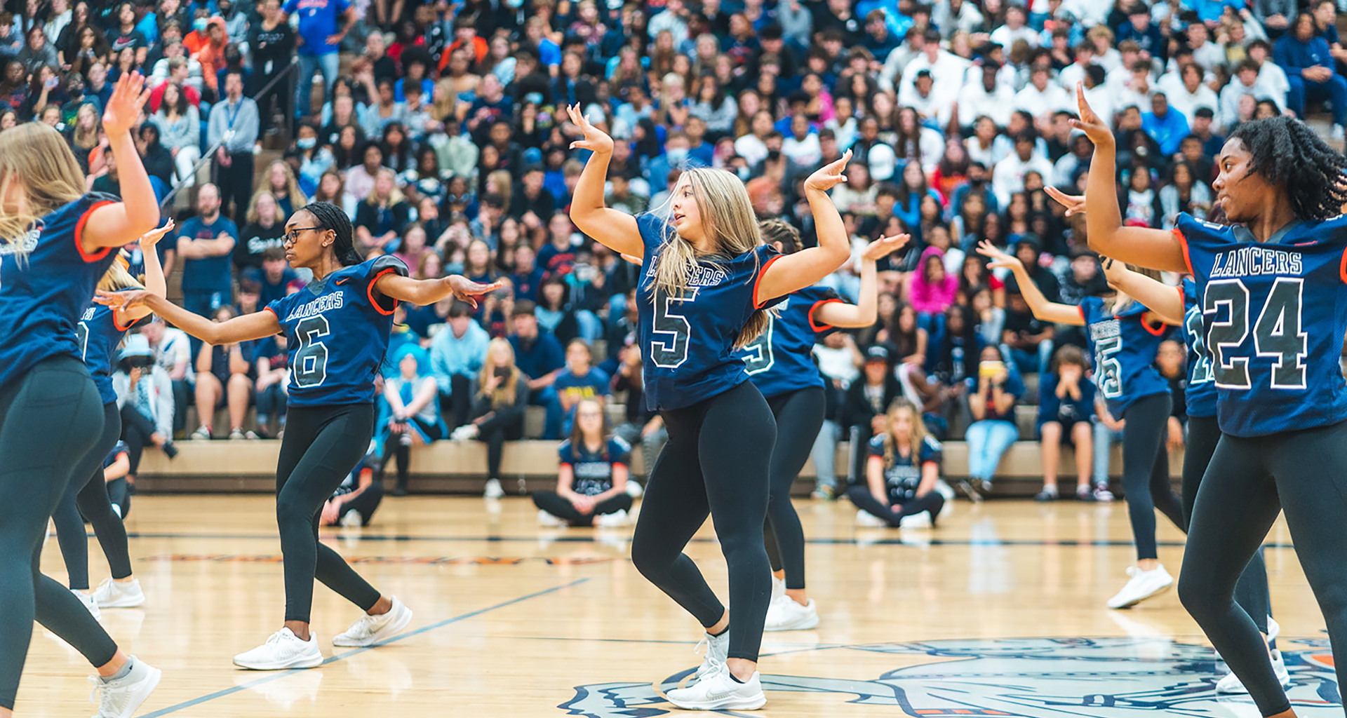 Cheerleaders at pep rally