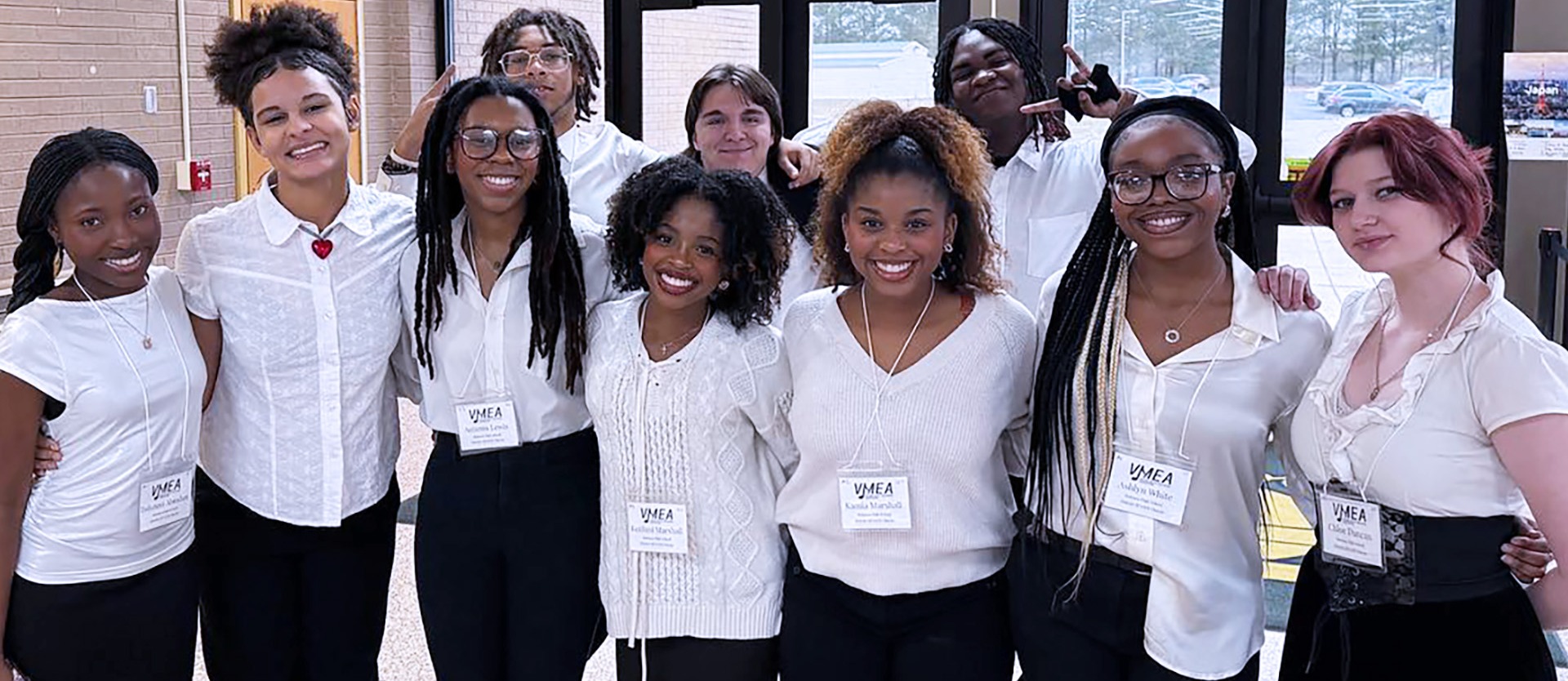 group of students pose for a photo