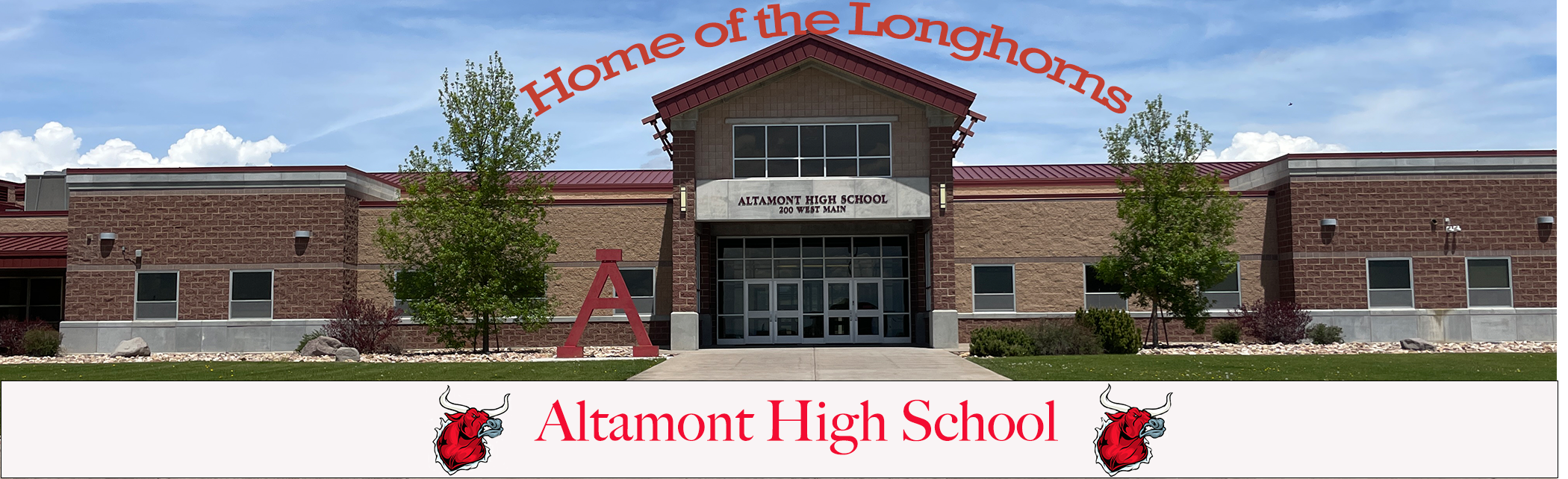 school in background with logo in foreground Altamont high school