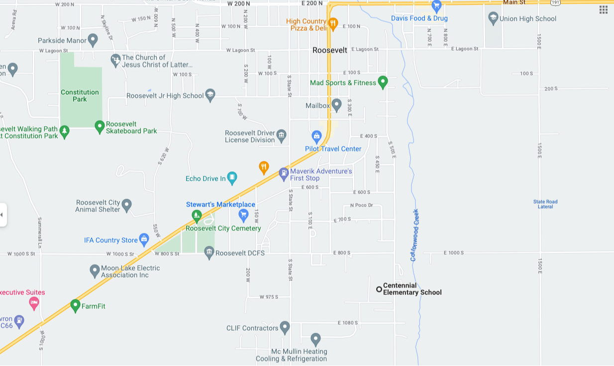 Map of where Centennial elementary is located.