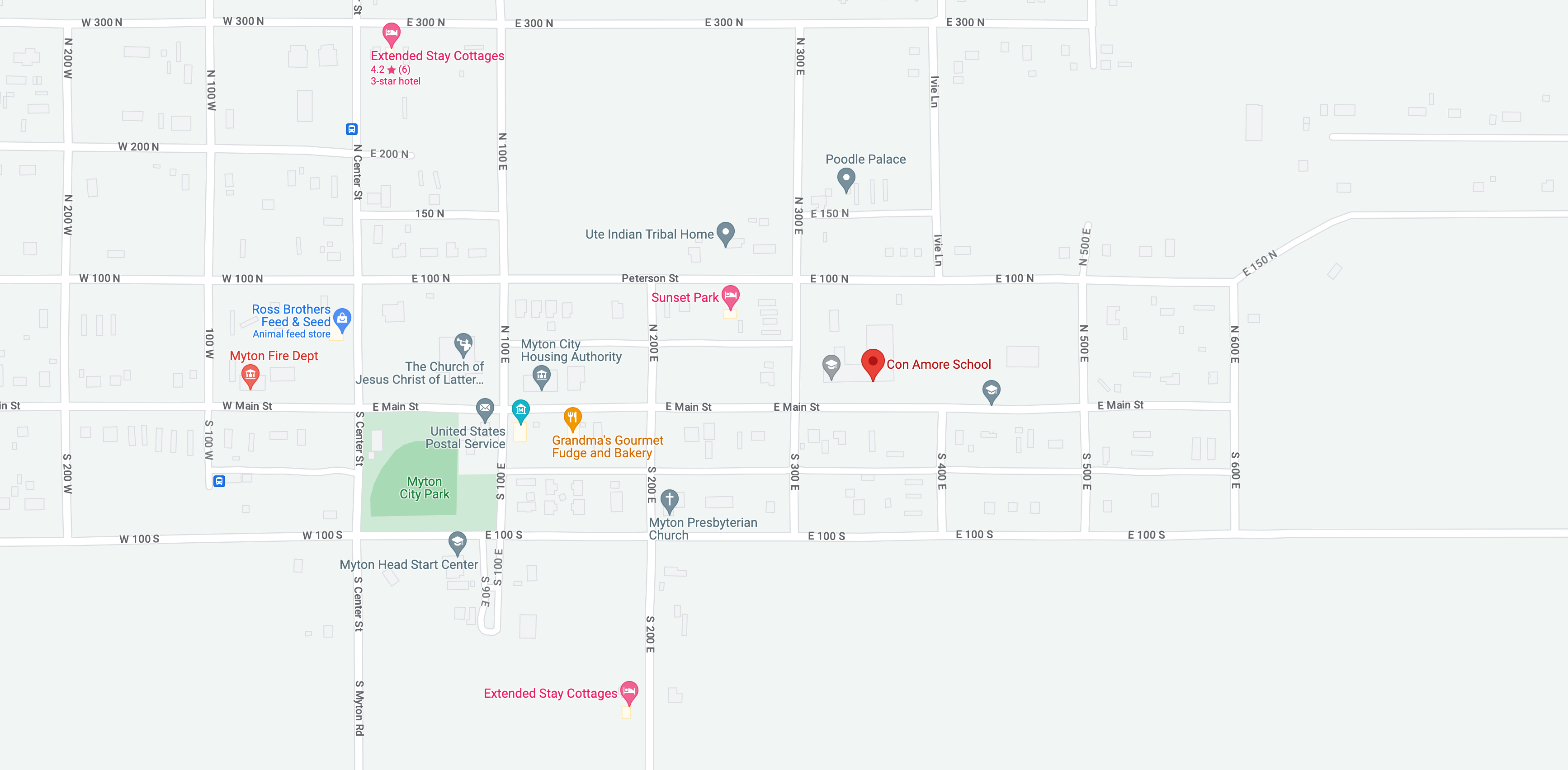 Map of Myton Utah