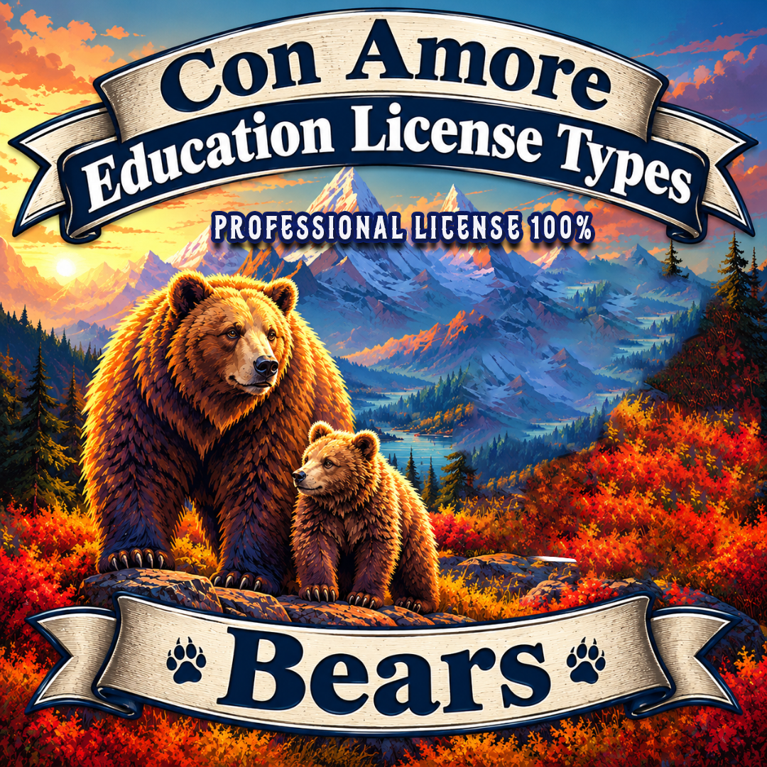 Con Amore Teacher License Types