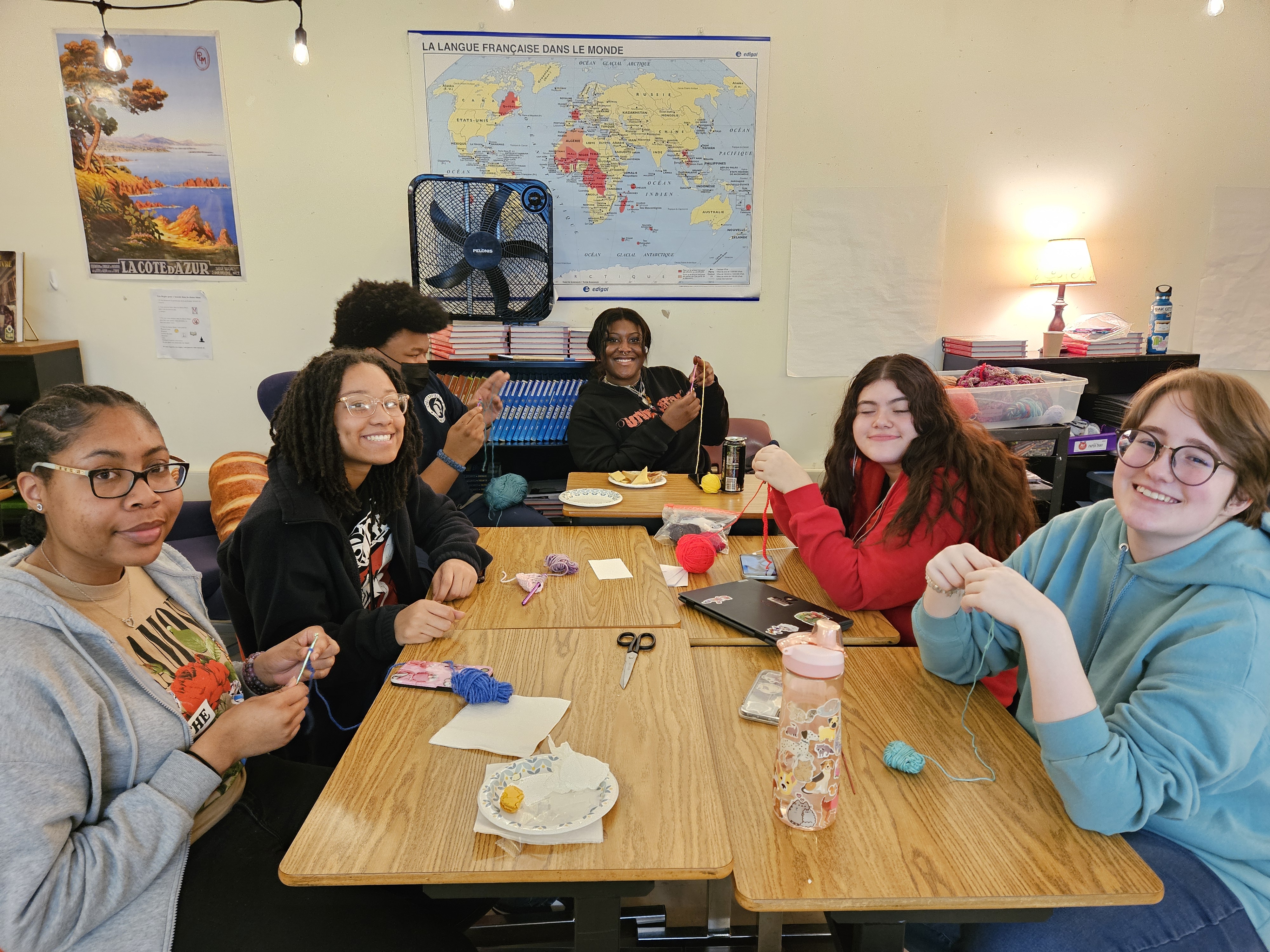 Students at a table