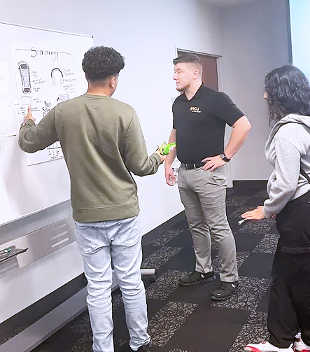 student giving a presentation