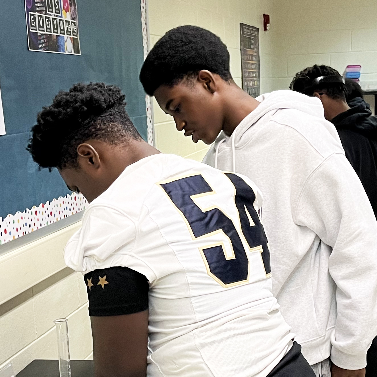 two students working together