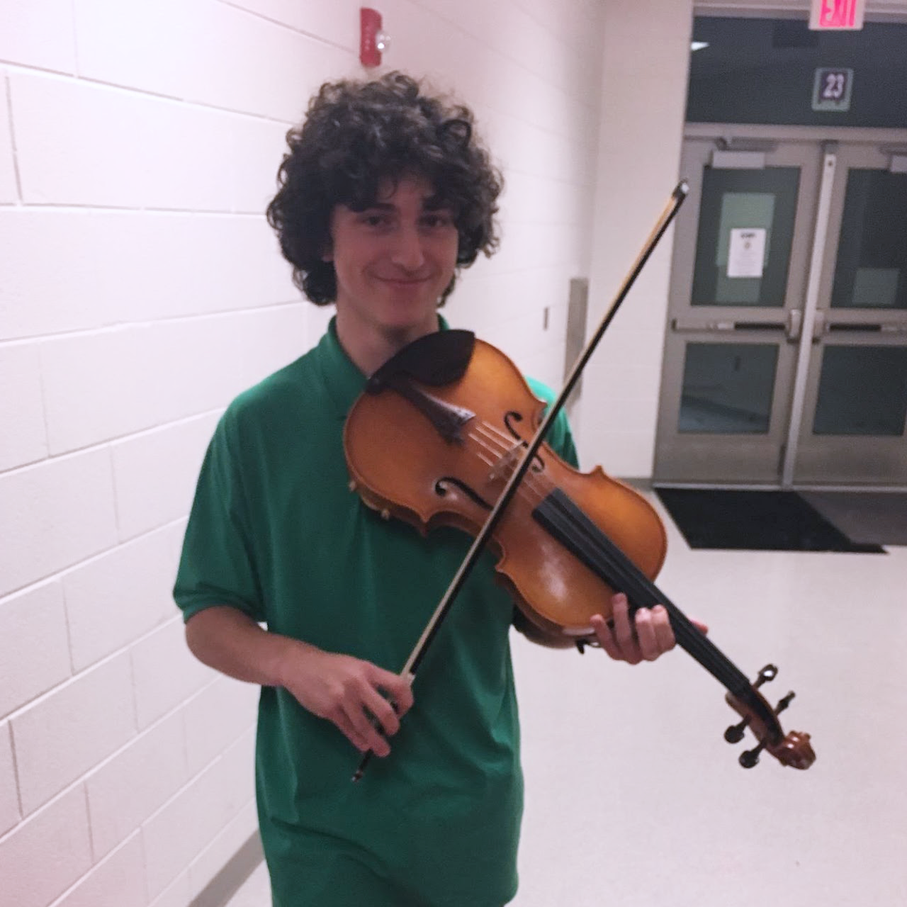 Student playing violin