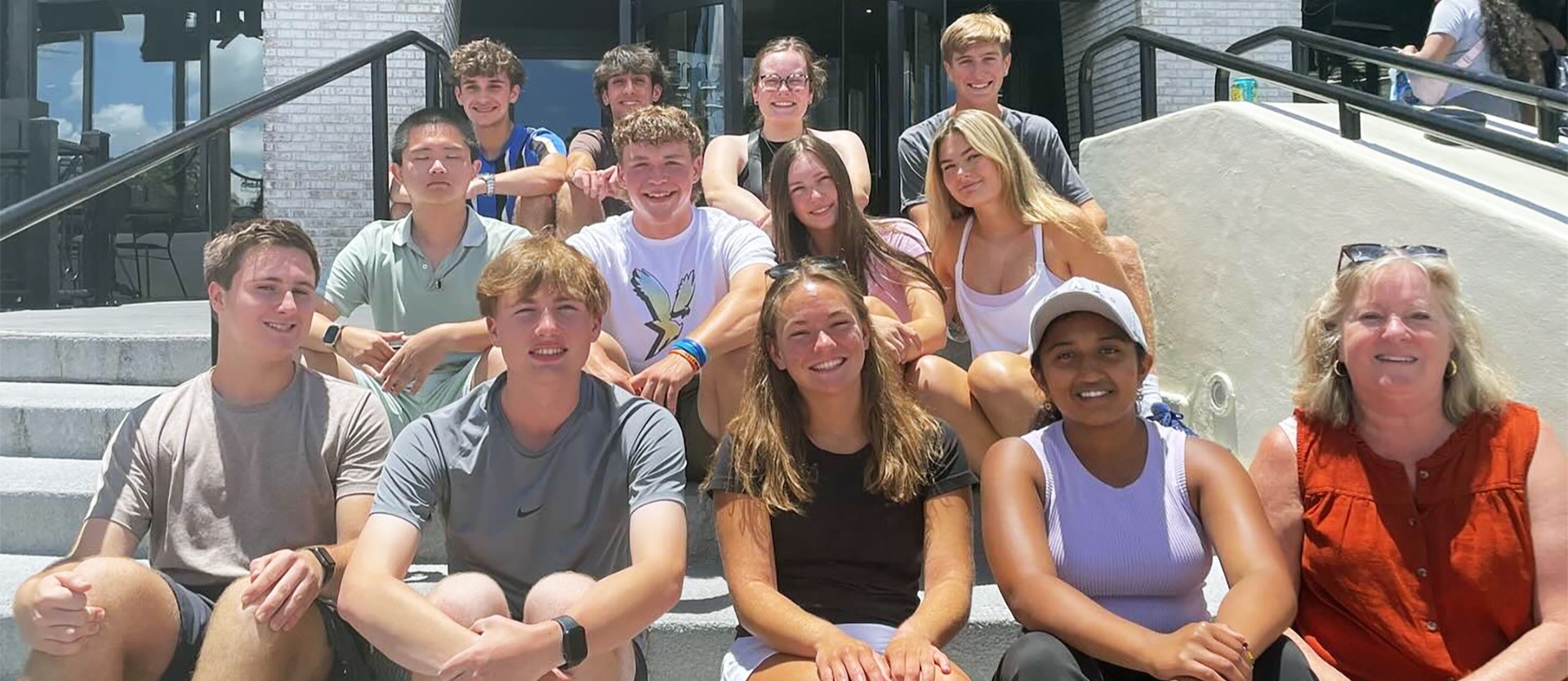 group of students pose for a p hoto