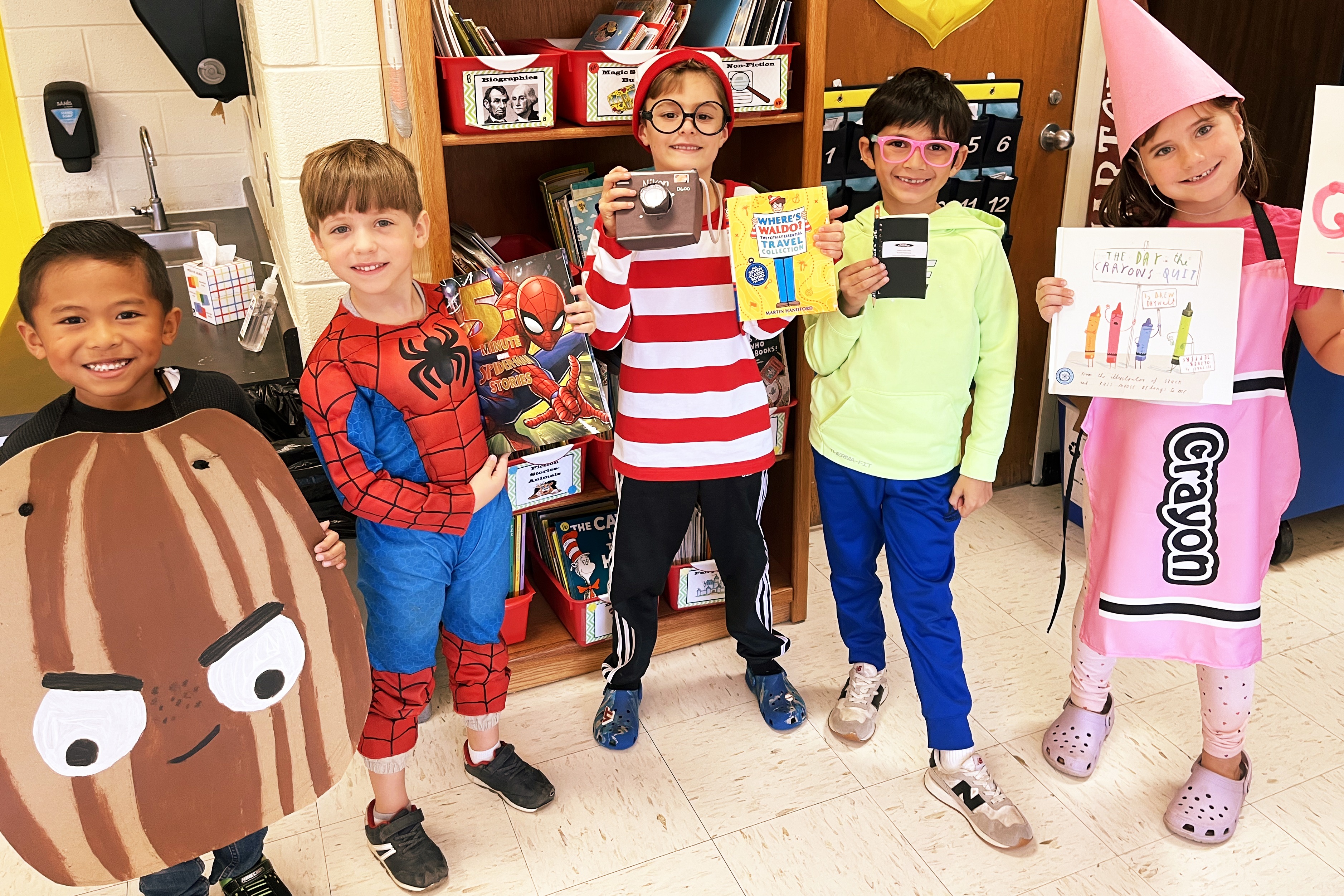 Students pose in their costumes