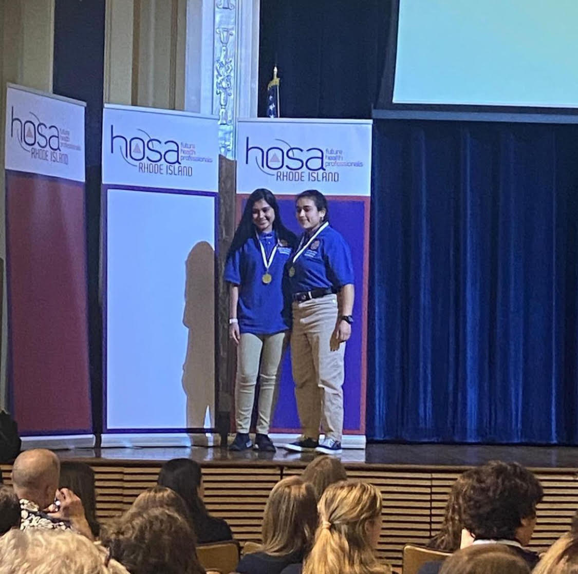 Students Evelin and Noelia- Central Falls High School State Winners in the EMT HOSA Competition 