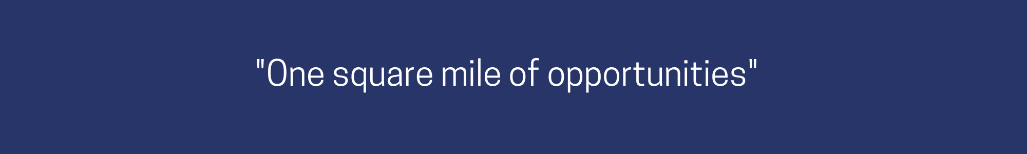 "One square mile of opportunities"  