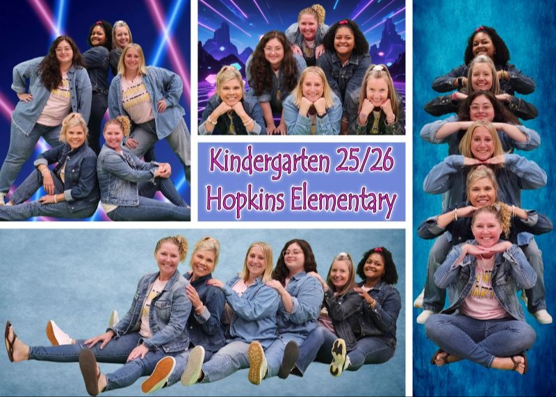 Hopkins teachers in a thematic pose