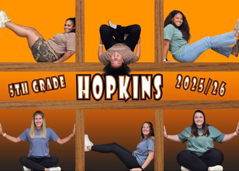 Hopkins teachers in a thematic pose