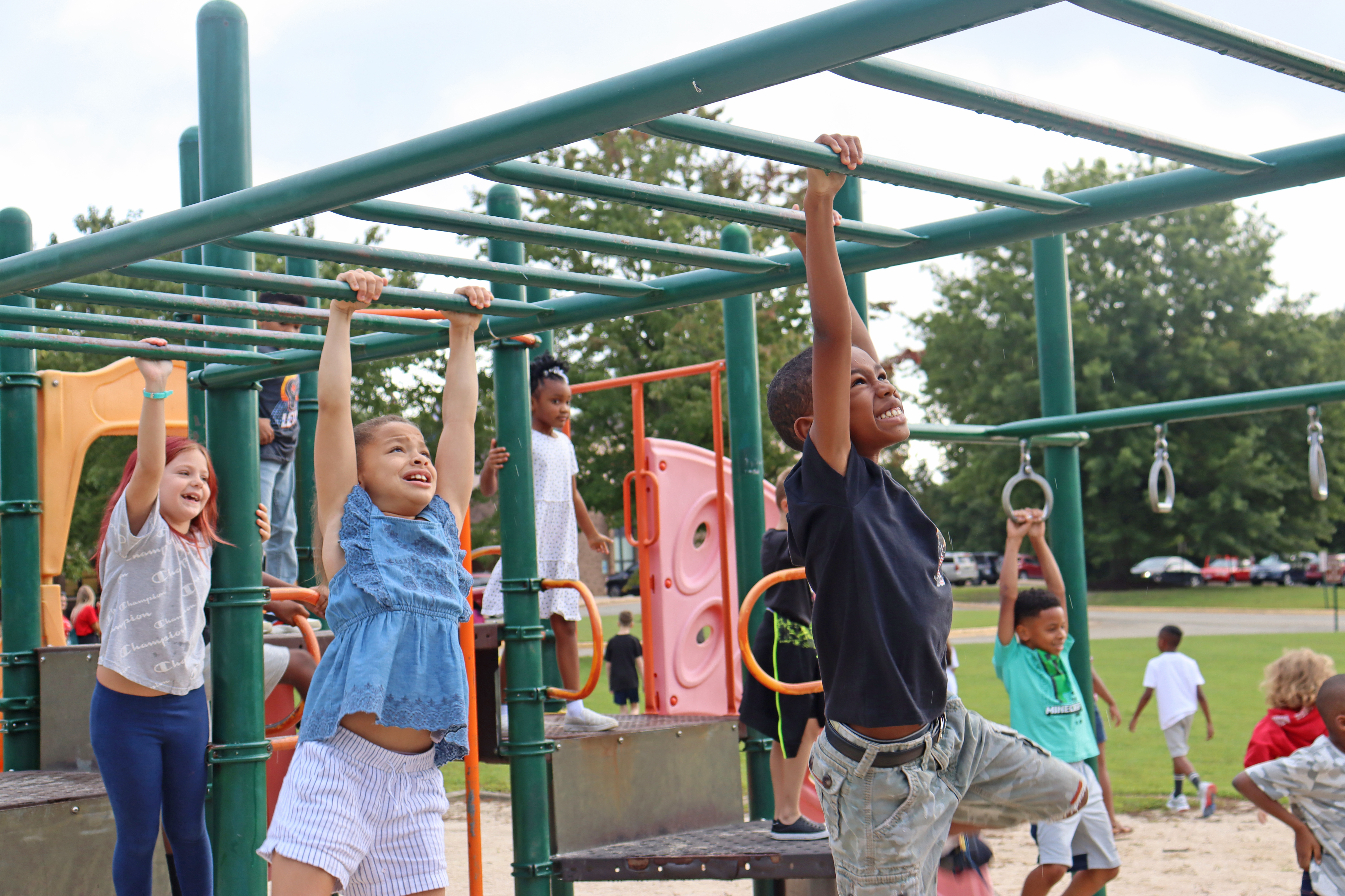 Children playing on the monkey bars
