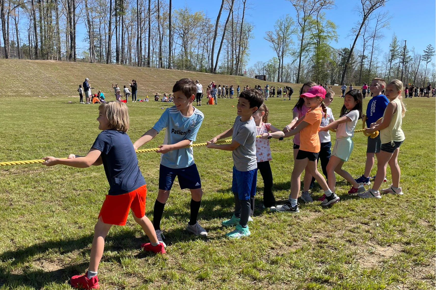 Students playing tough of war