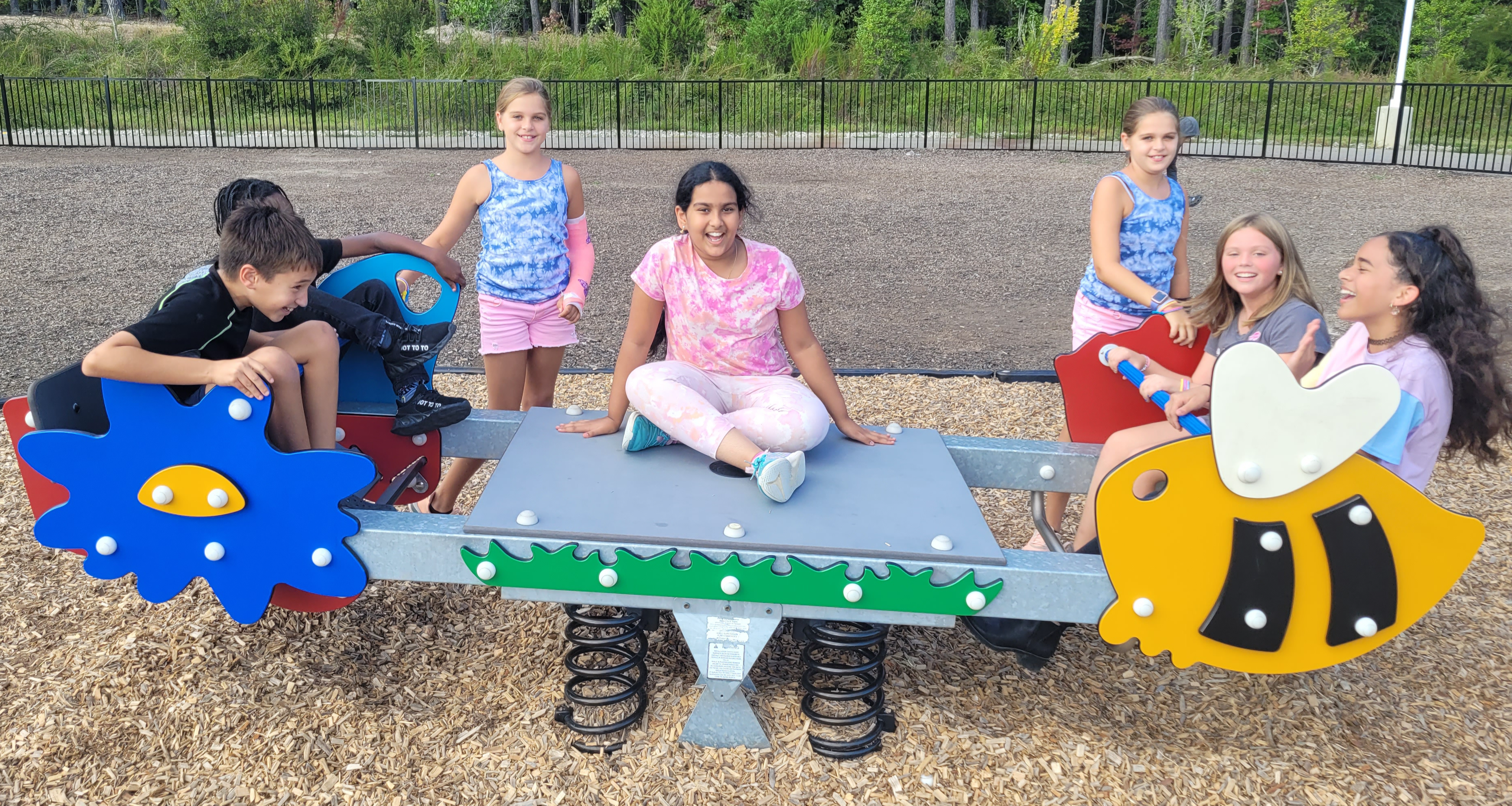 Students playing on the playground.