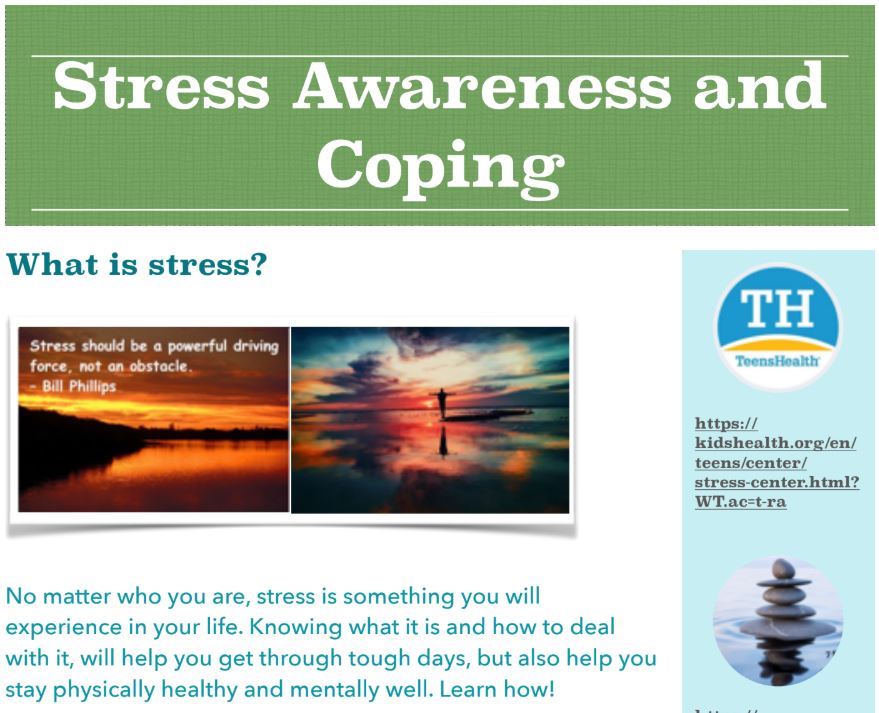 STRESS AWARENESS AND COPING INFO