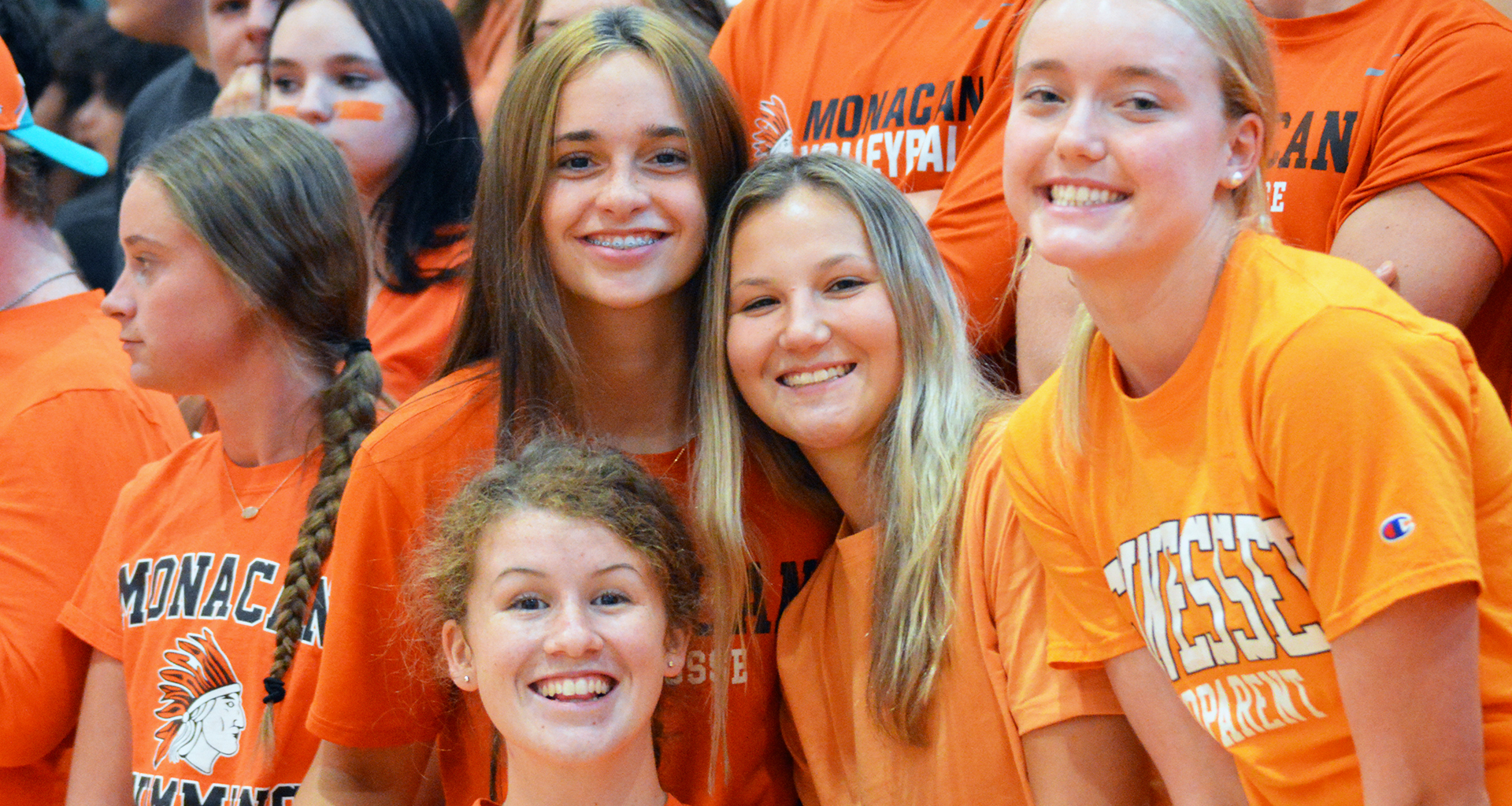 Students in bleachers at pep rally