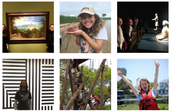 Collage of photos of students
