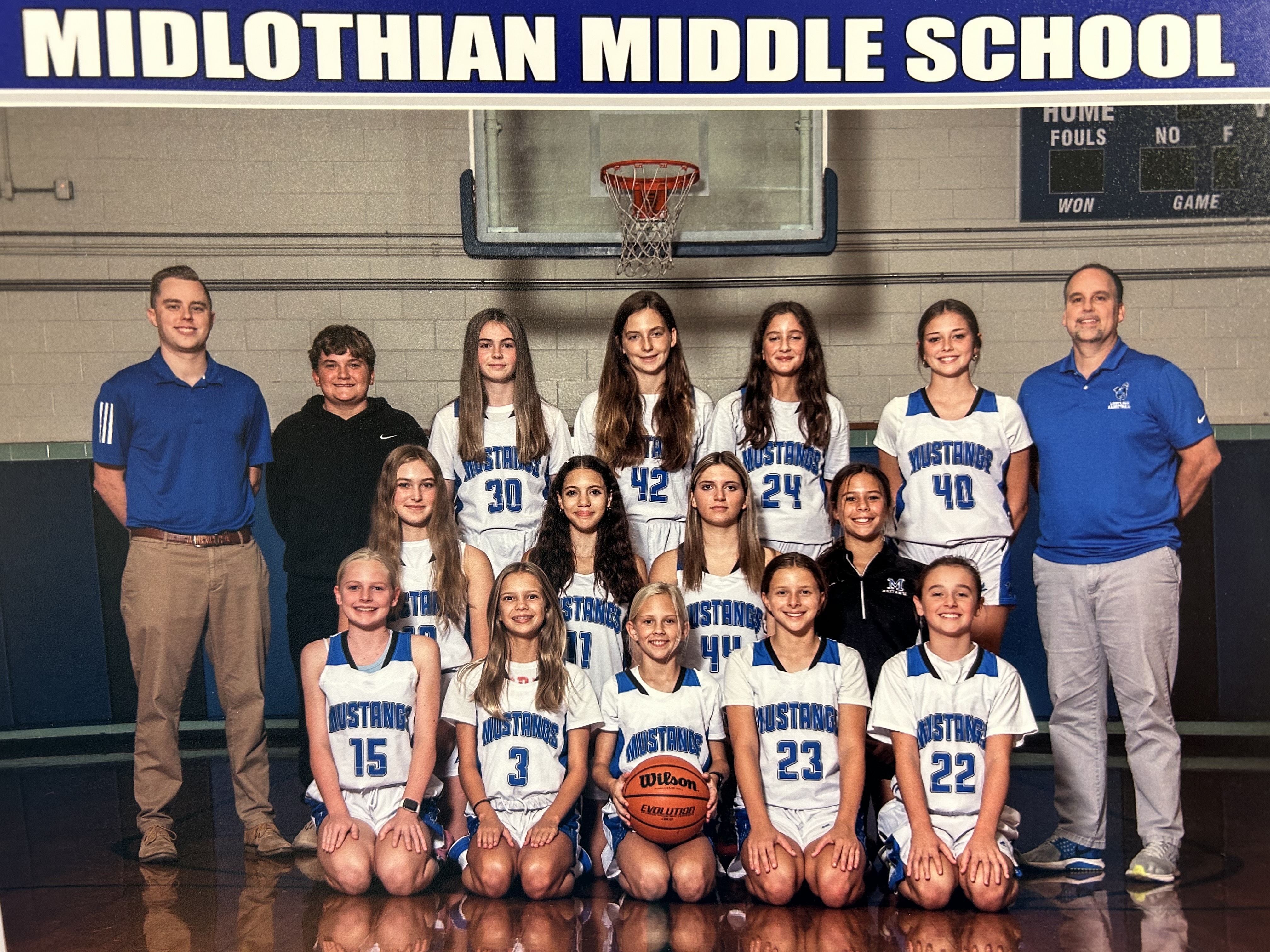 Midlothian MS Girls Basketball team