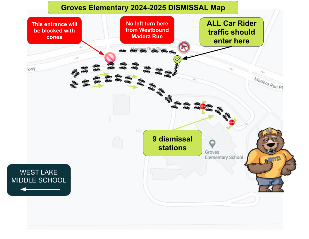 dismissal2024-2025 Car Rider Dismissal Map