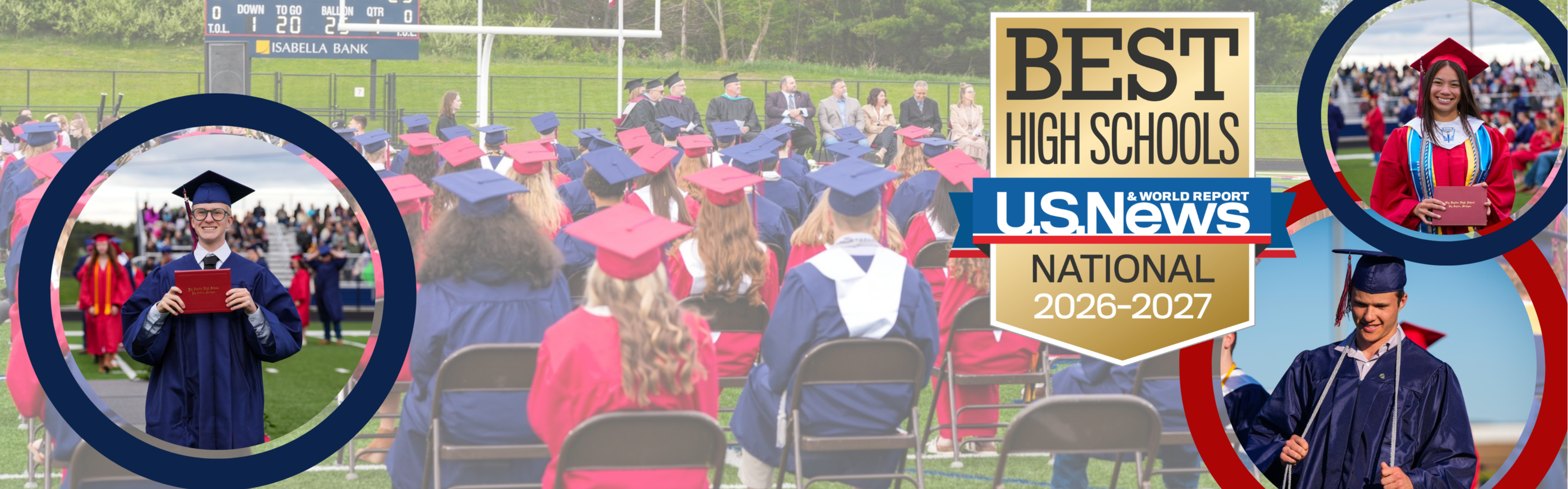 BRHS Graduation and US News Best High Schools award logo 26-27
