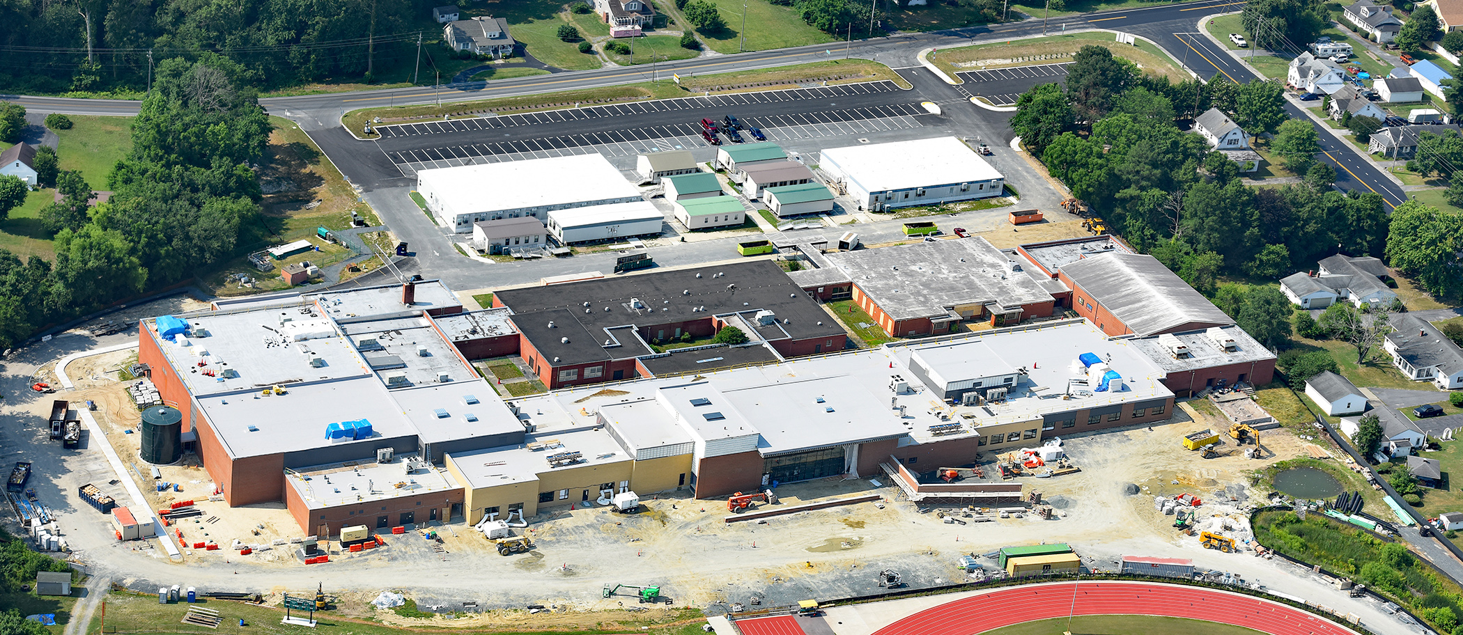 Aerial image of Mardela MS/HS Construction