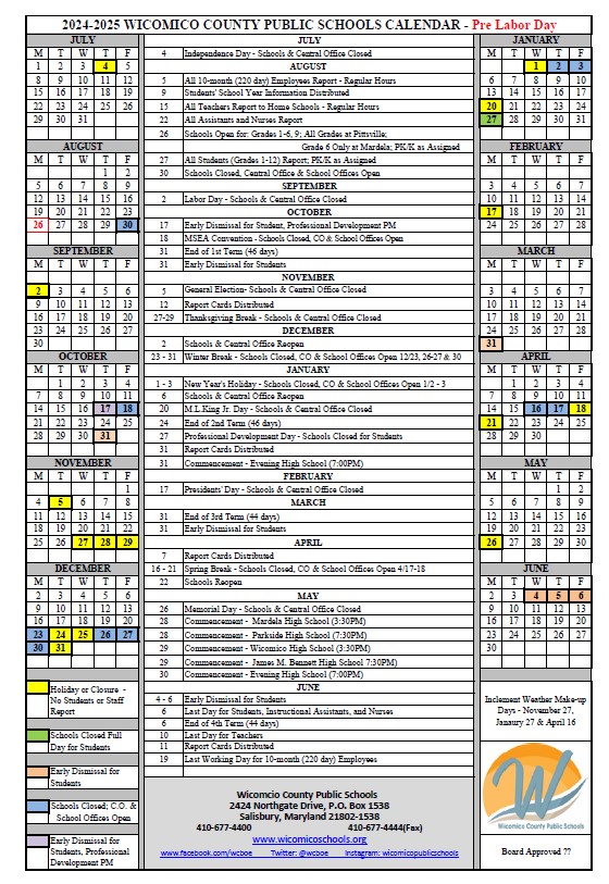 Calendar Preview for 2024 25 School Year County Public Schools