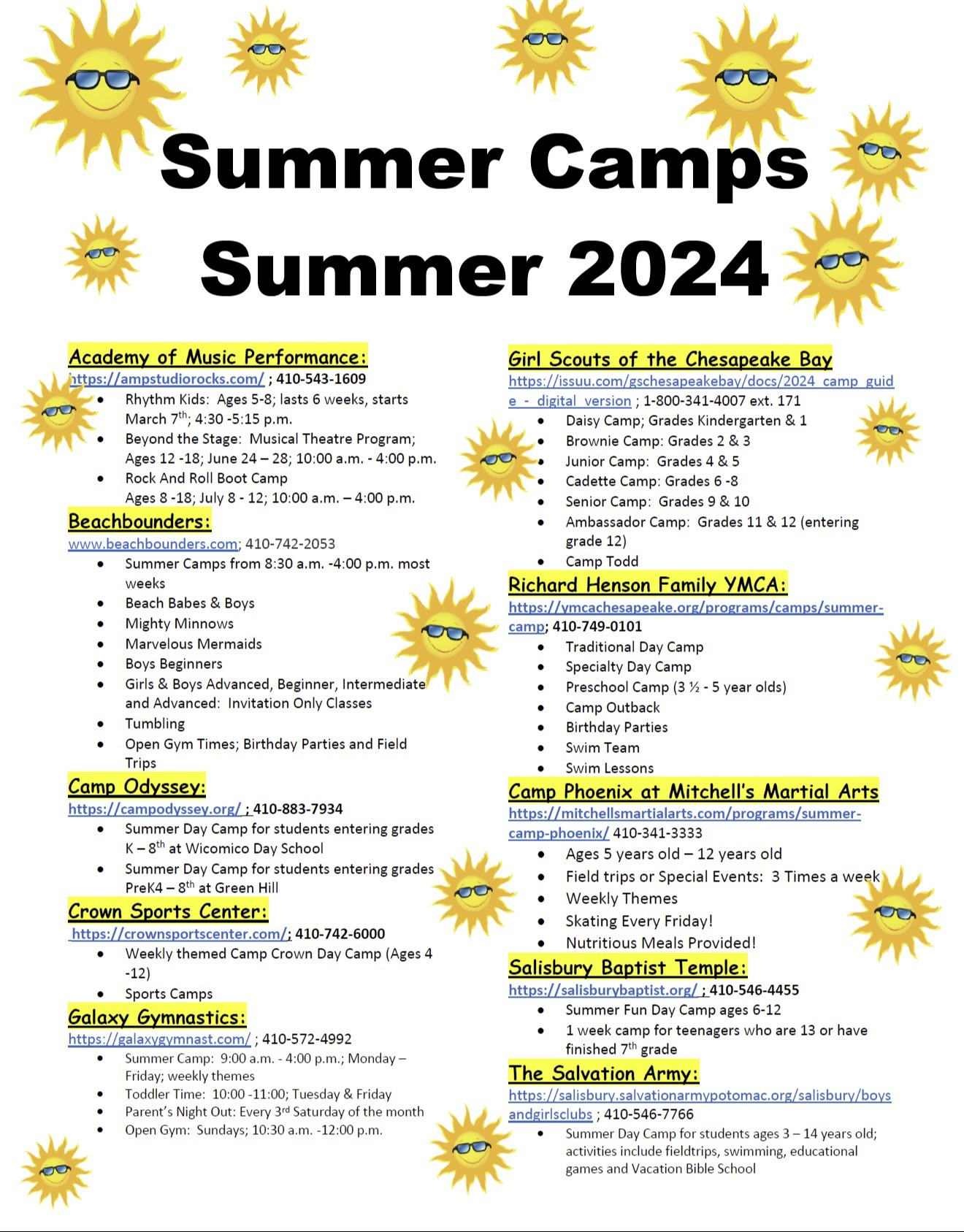 Summer Camps 2024