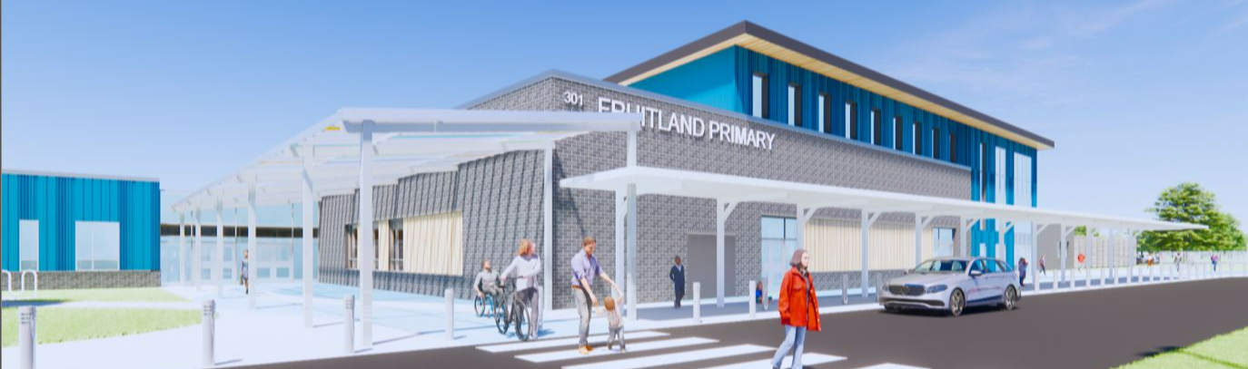 Exterior rendering of Fruitland Primary School