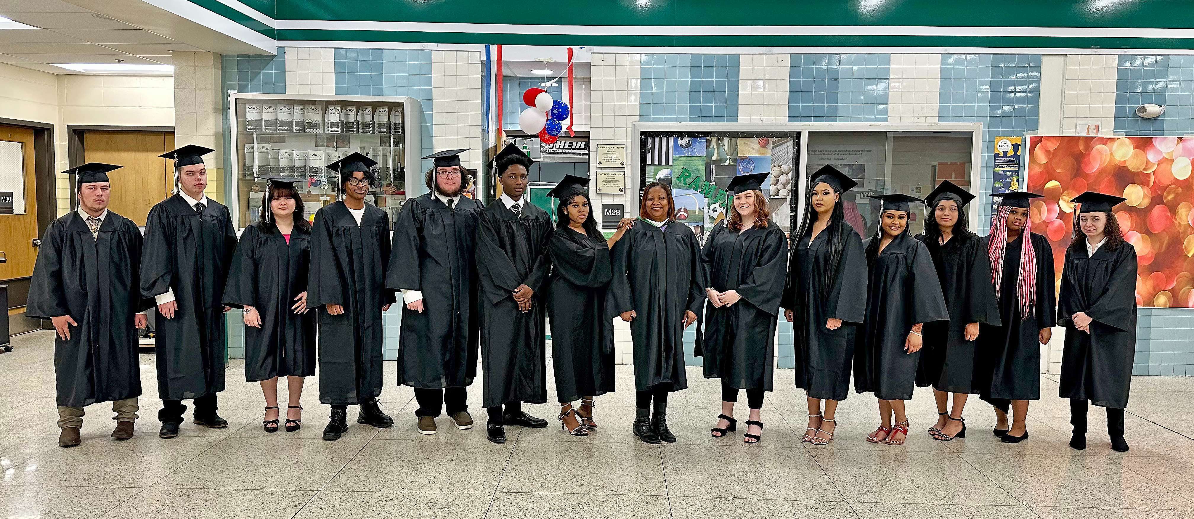 Graduating students in Evening High School Winter Commencement Ceremony