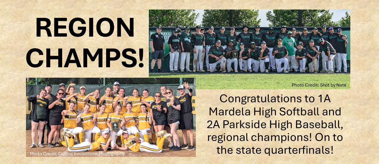 Photo of Mardela Softball and Parkside Baseball as region champs