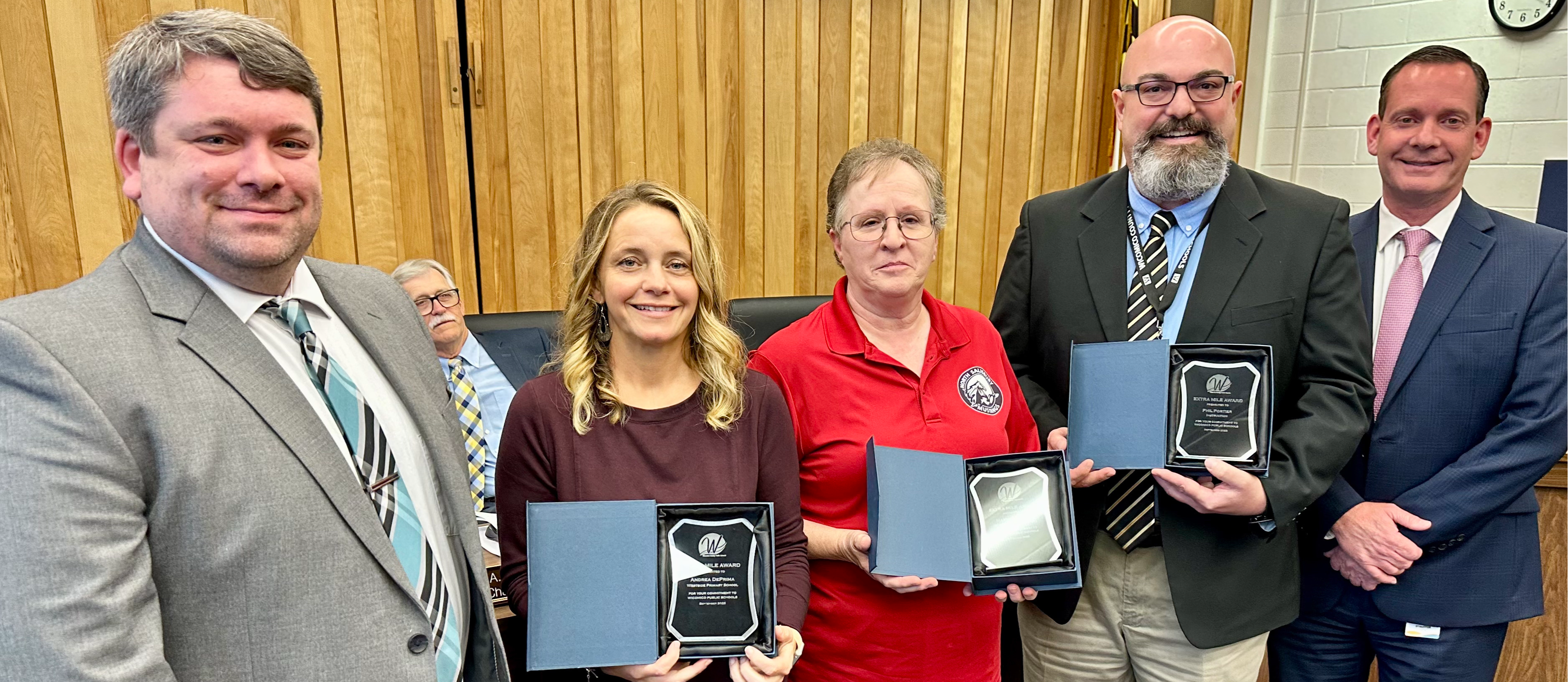 September Extra Mile Award winners at Board of Ed meeting