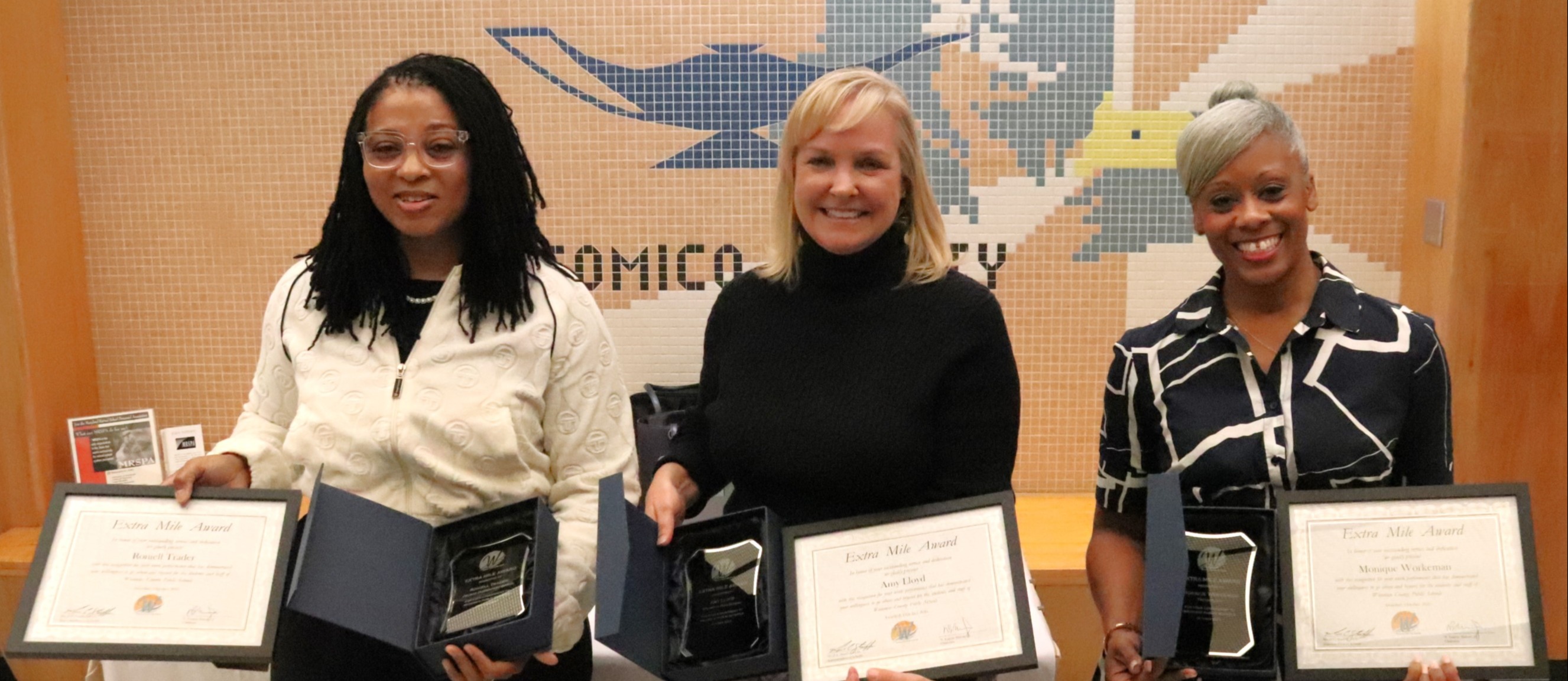 October Extra Mile Award winners at Board of Ed meeting