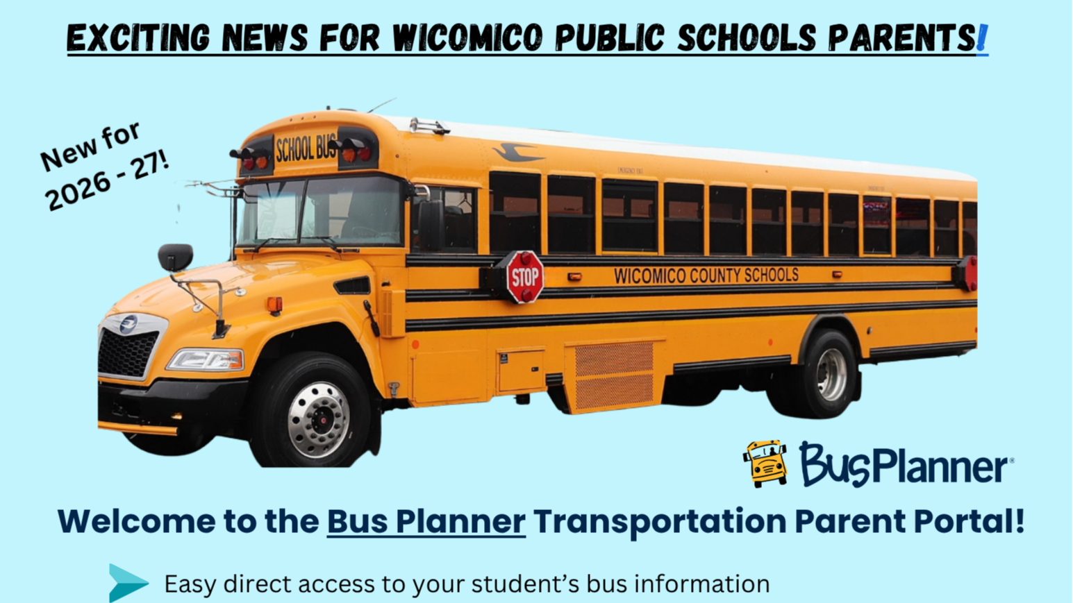 Image of the new Bus Planner Transportation app flyer