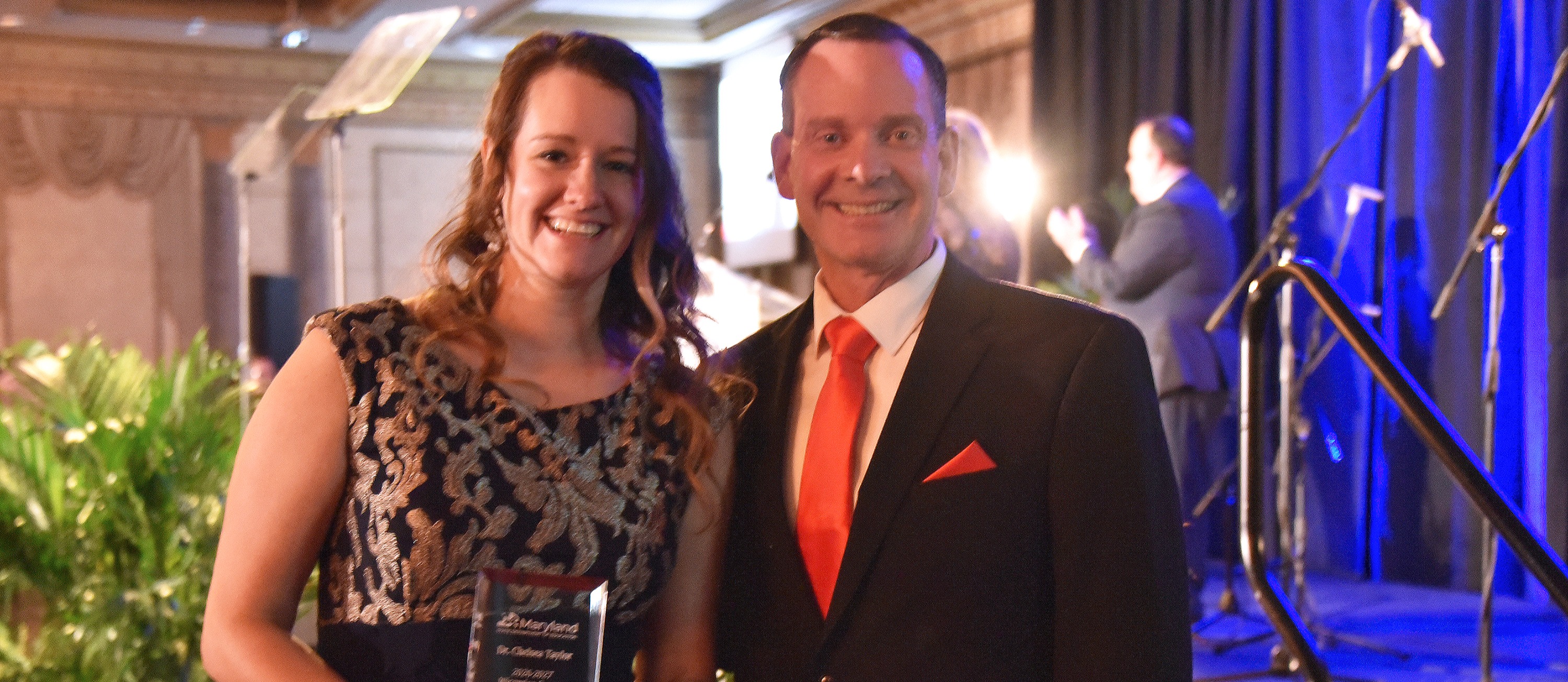 Dr. Chelsea Taylor of JMB, 2026-2027 Wicomico Teacher of the Year and finalist for Maryland Teacher of the Year, with her husband