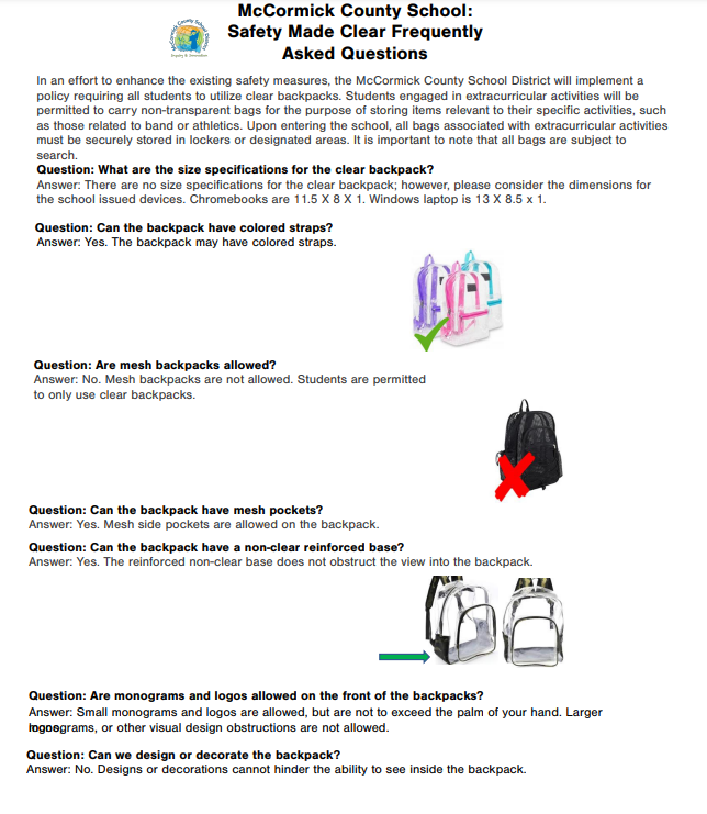 Clear Book Bag