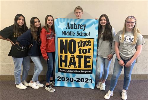  No Place for Hate banner being held by students