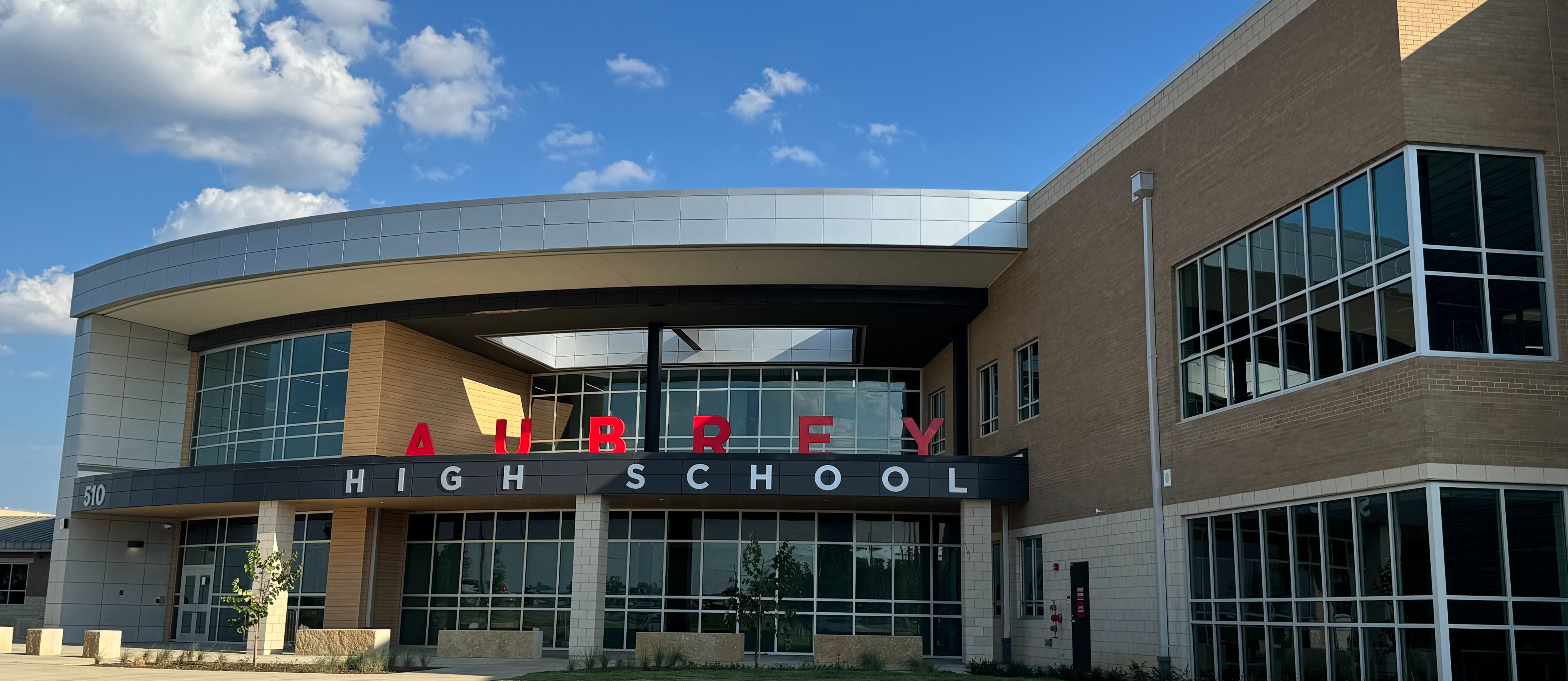 Aubrey High School renovated exterior photo