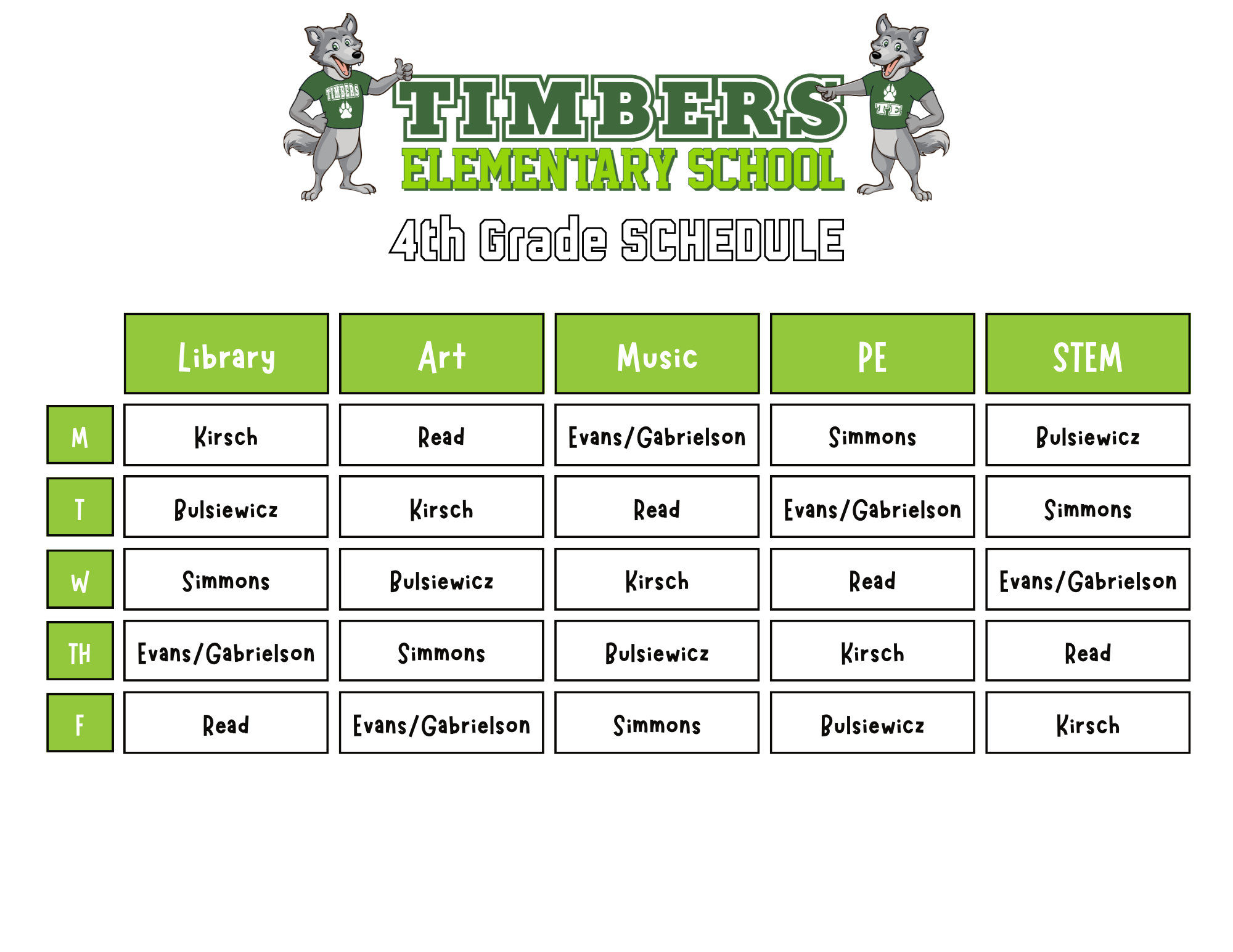 Fourth Grade Timbers Elementary School