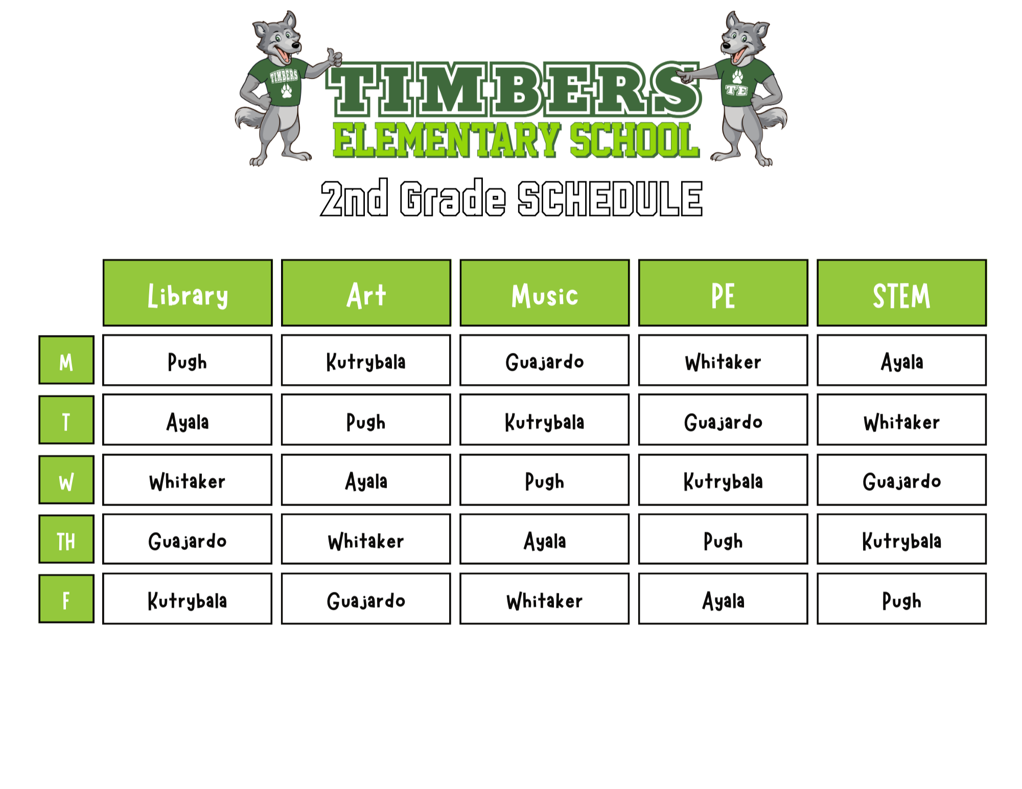 Second Grade Timbers Elementary School