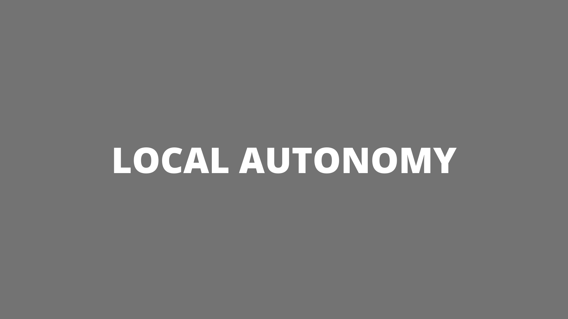 Local Autonomy
