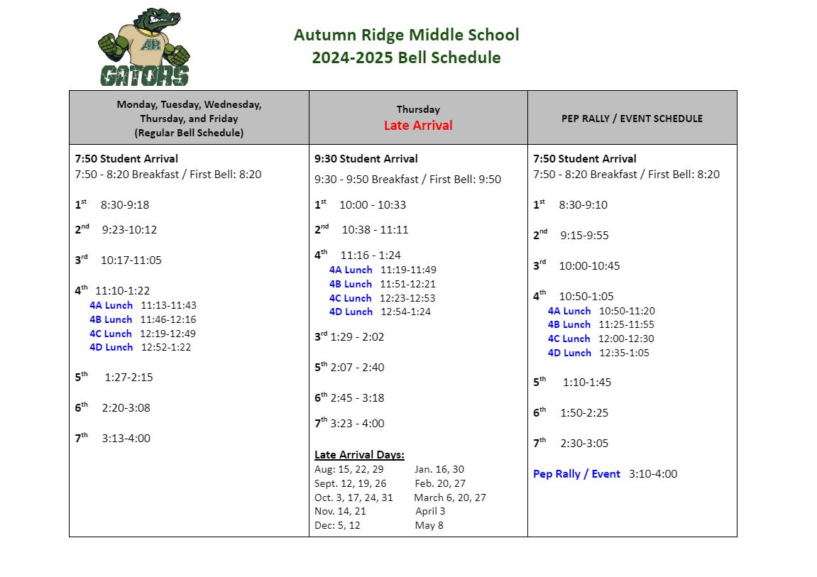 2024-25 Bell Schedule