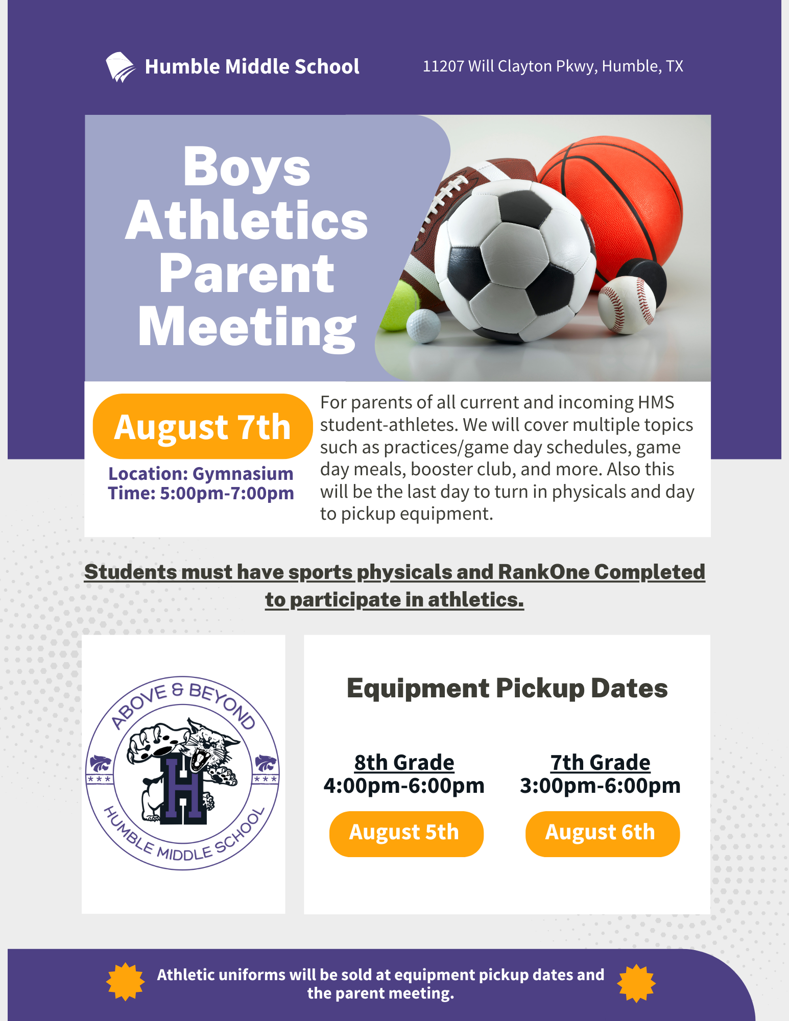 Parent Meeting 8/7/24 at 5pm