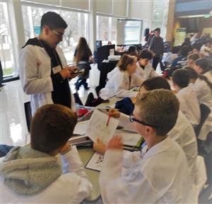 group of students in lab coats