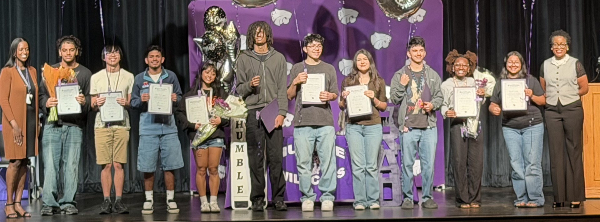 HHS Top Ten on stage at the ceremony