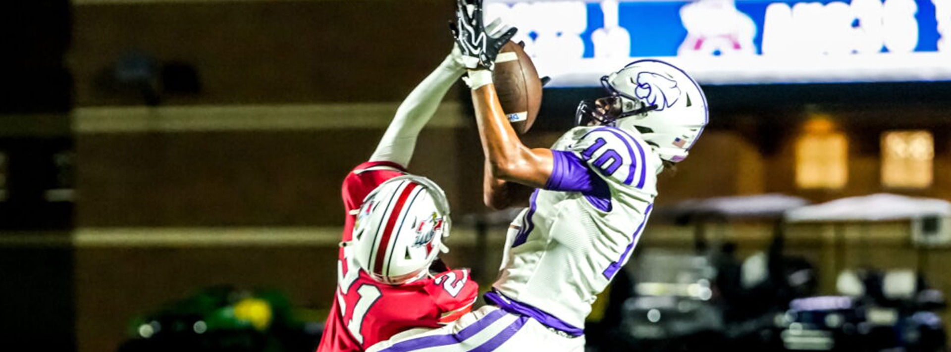 Humble junior Joseph Ford (10) goes up for a catch against Atascocita September 18, 2026.